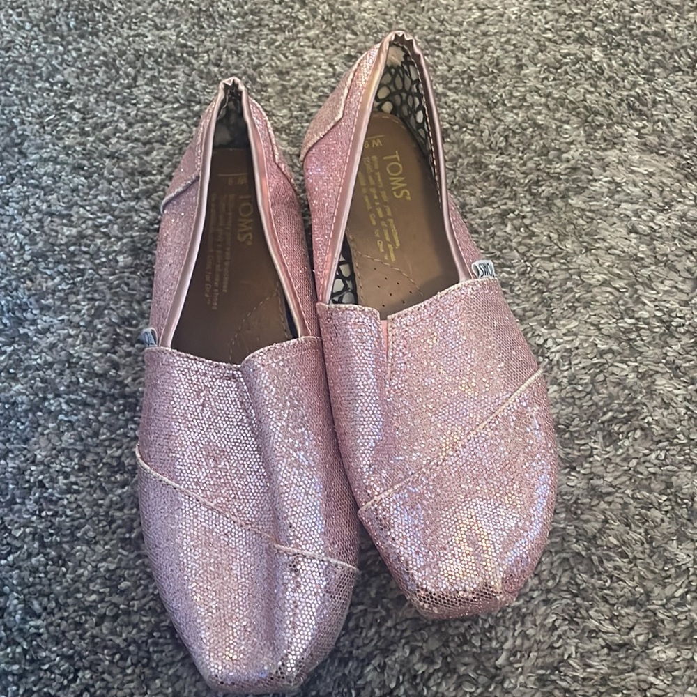 Pink Sparkle Toms - Picture 2 of 7